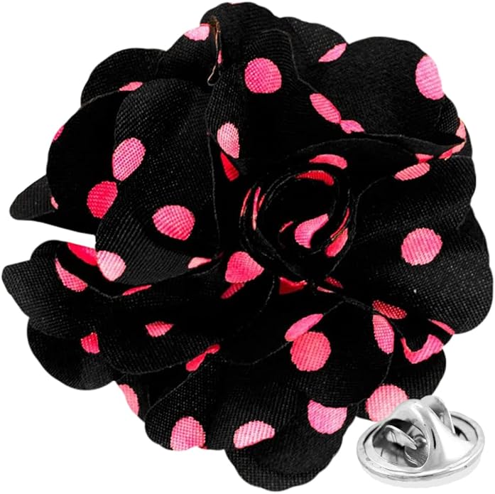 Vittorio Vico Unisex Polka Dot Flower Lapel Pin