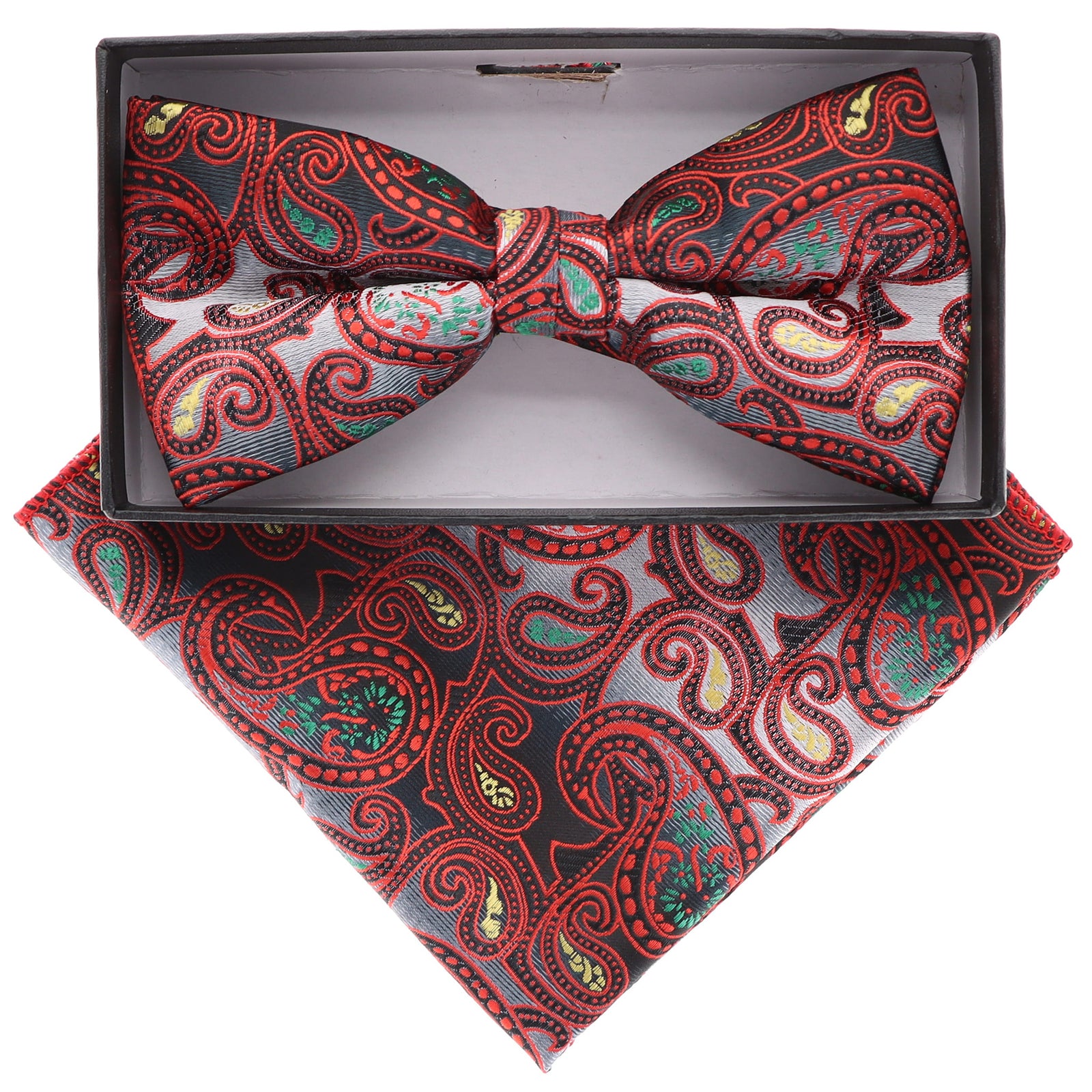 Vittorio Farina Paisley Designer Bow Tie & Pocket Square