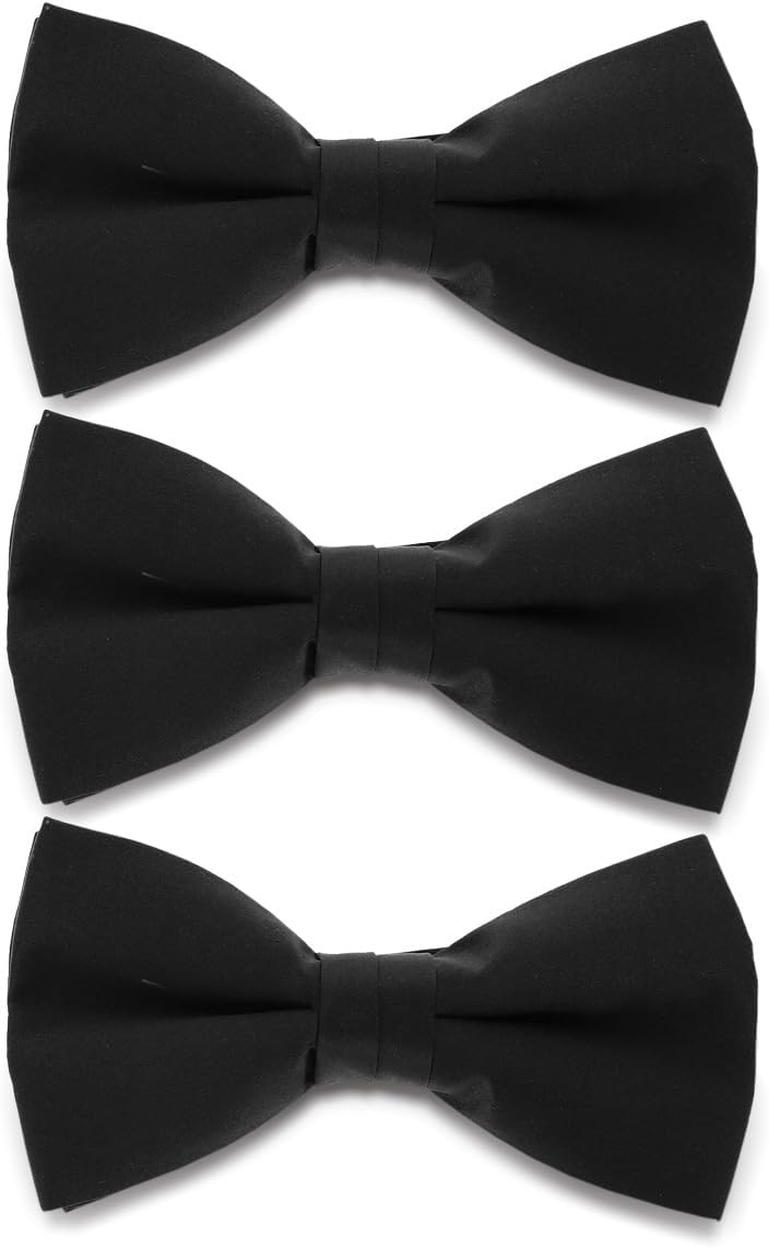 Vittorio Farina Classic Bow Tie Multipacks - B-SOLID-3_BLACK - Classy Cufflinks