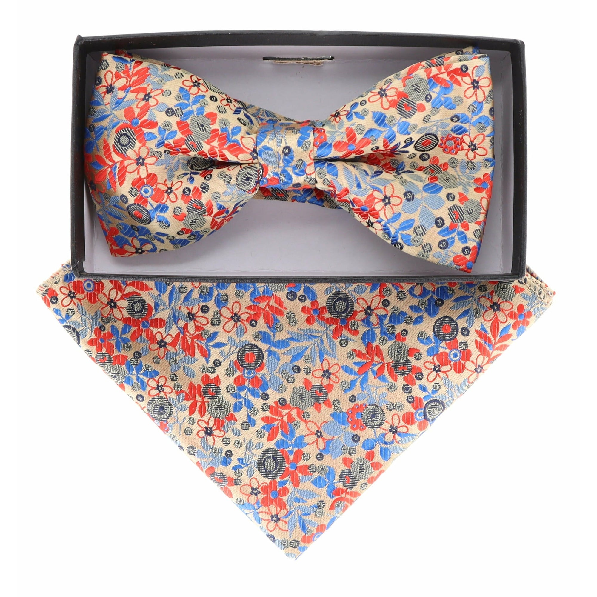 Vittorio Farina Floral Designer Bow Tie & Pocket Square - BH - D - 21142 - Classy Cufflinks
