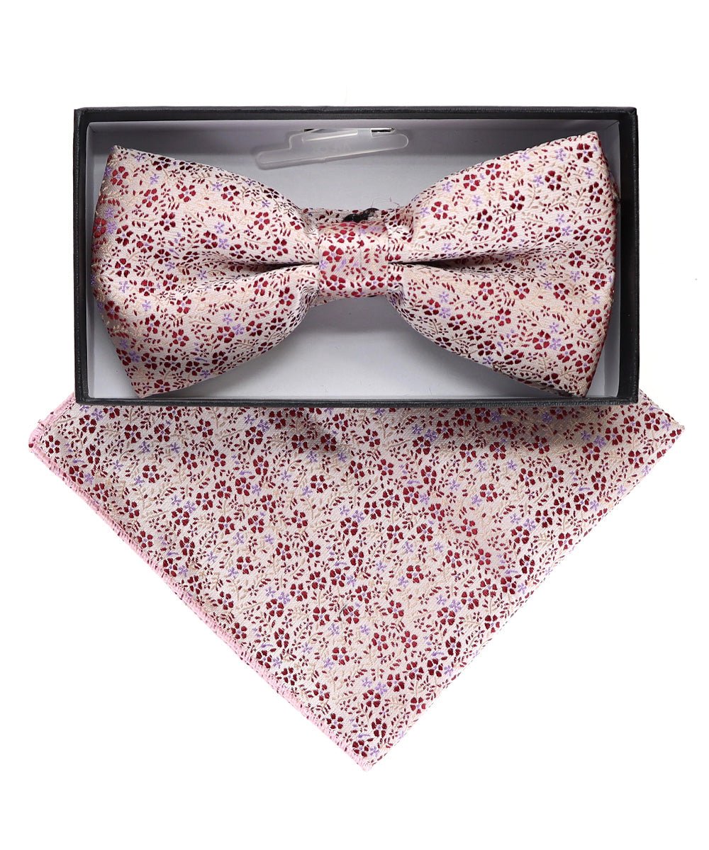 Vittorio Farina Floral Designer Bow Tie & Pocket Square - BH - D - 23033 - Classy Cufflinks
