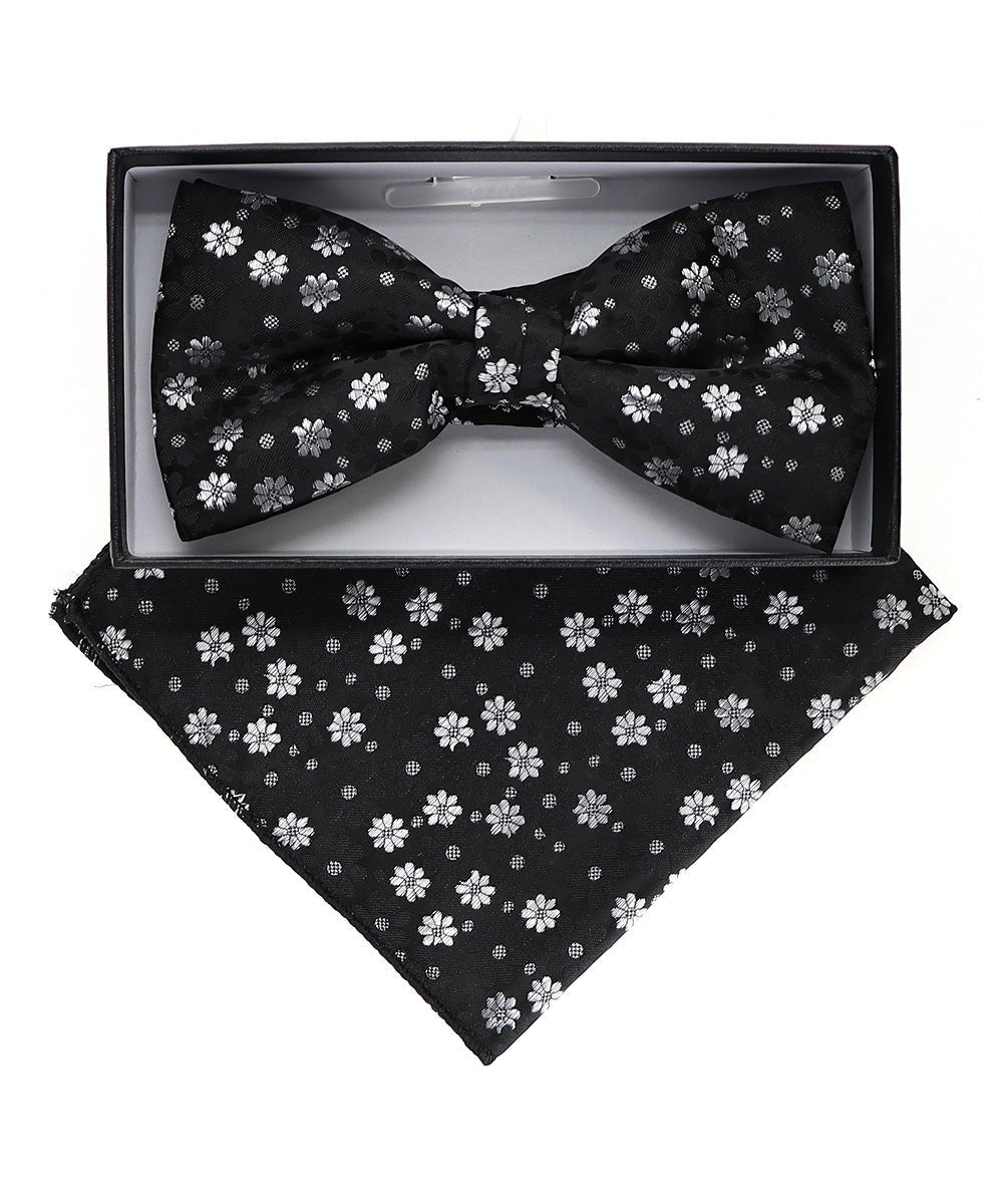Vittorio Farina Floral Designer Bow Tie & Pocket Square - BH - D - 23034 - Classy Cufflinks