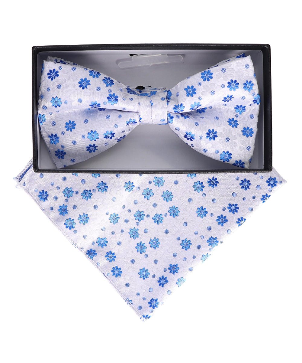Vittorio Farina Floral Designer Bow Tie & Pocket Square - BH - D - 23036 - Classy Cufflinks