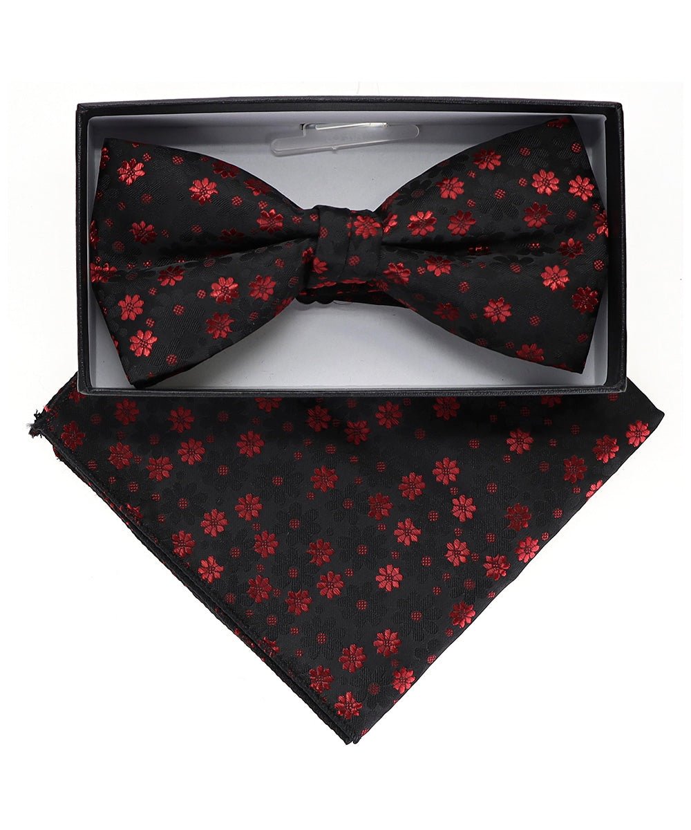 Vittorio Farina Floral Designer Bow Tie & Pocket Square - BH - D - 23037 - Classy Cufflinks