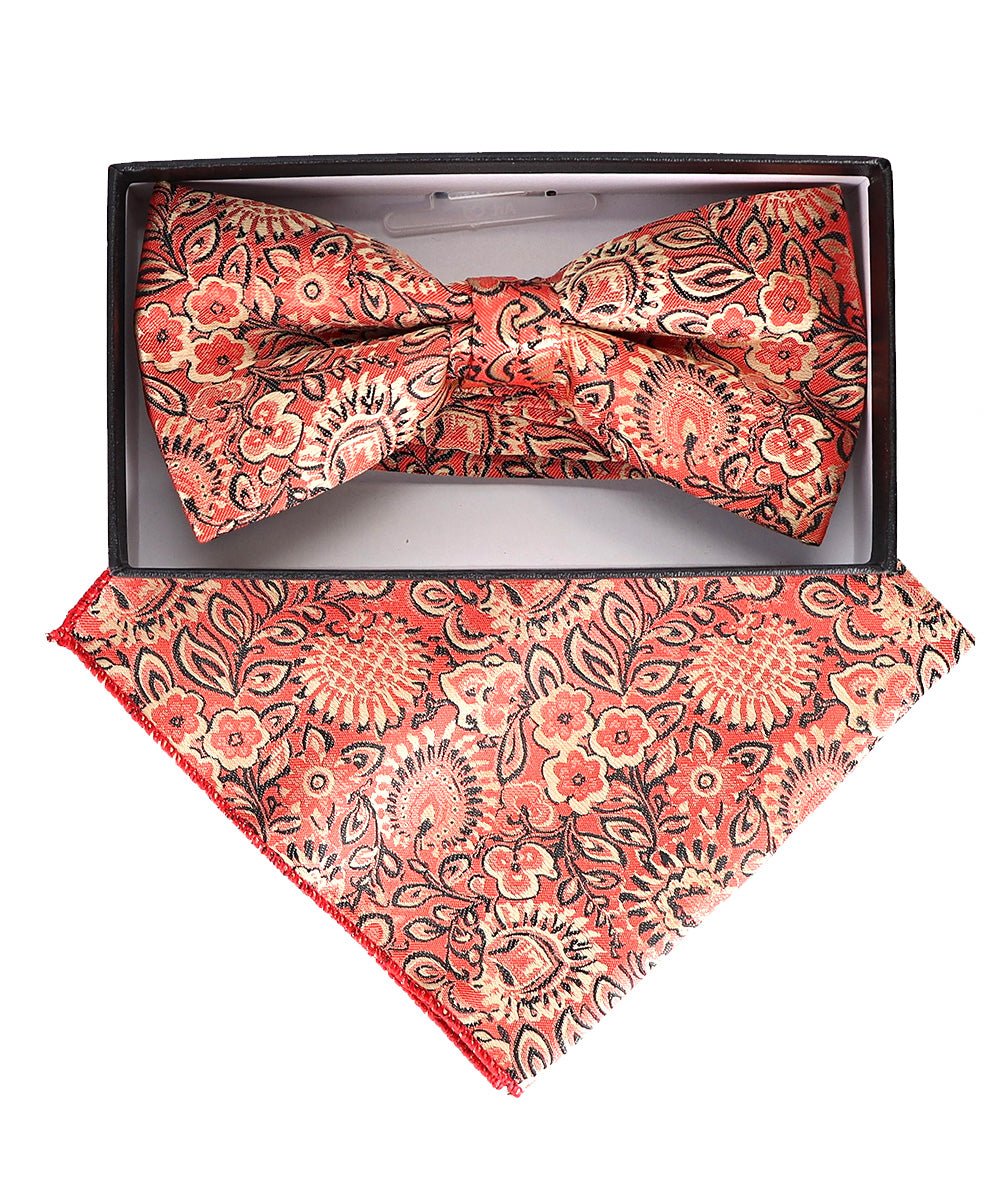 Vittorio Farina Floral Designer Bow Tie & Pocket Square - BH - D - 23048 - Classy Cufflinks