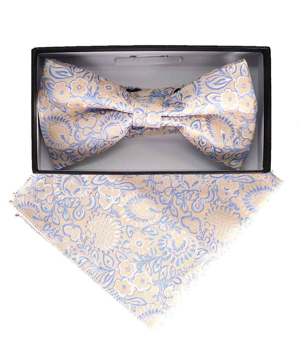 Vittorio Farina Floral Designer Bow Tie & Pocket Square - BH - D - 23049 - Classy Cufflinks
