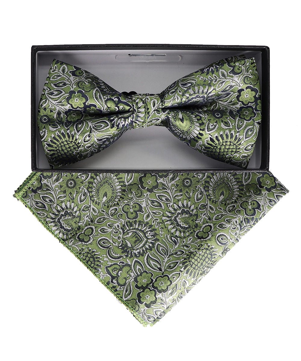 Vittorio Farina Floral Designer Bow Tie & Pocket Square - BH - D - 23050 - Classy Cufflinks