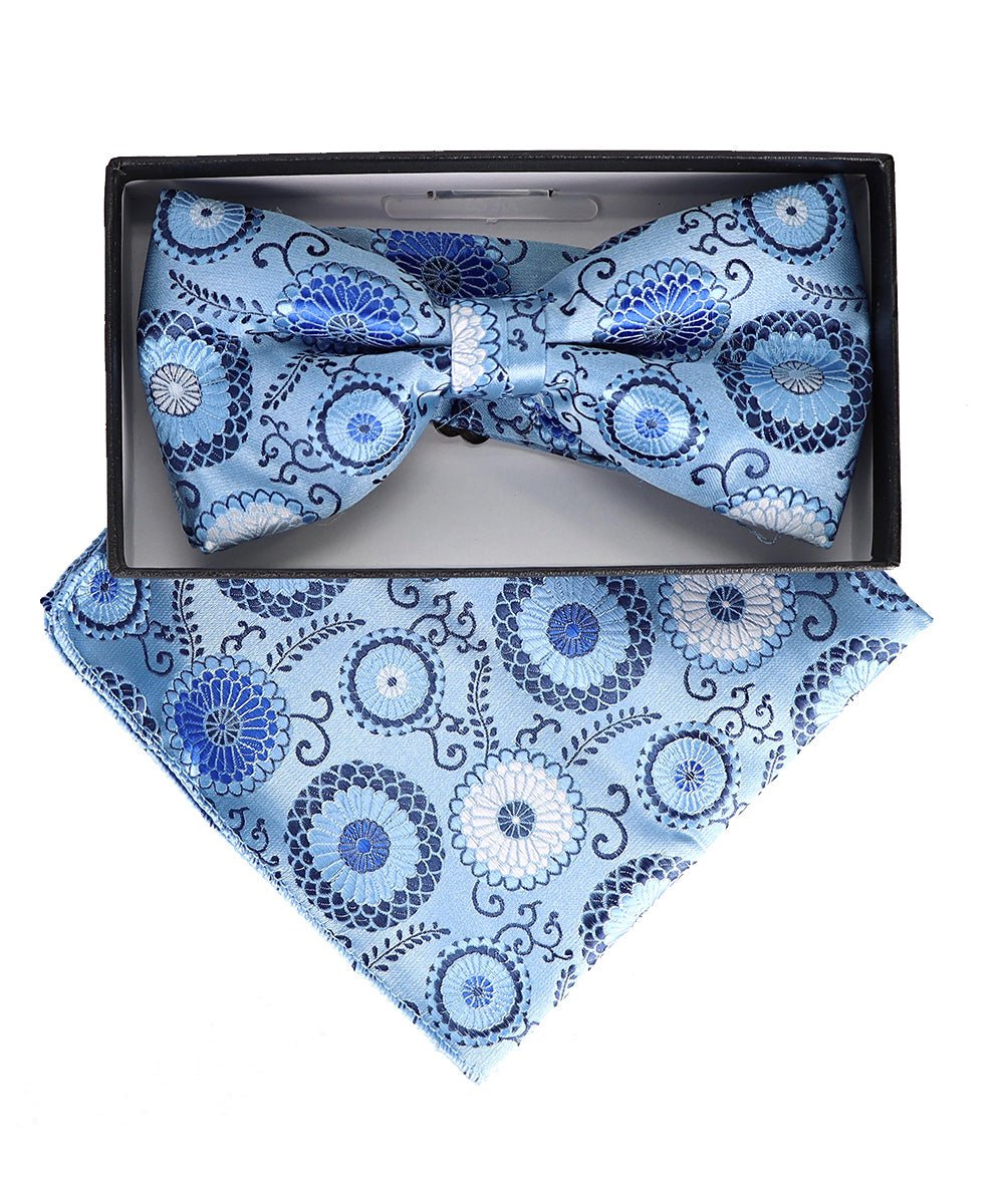 Vittorio Farina Floral Designer Bow Tie & Pocket Square - BH - D - 23051 - Classy Cufflinks