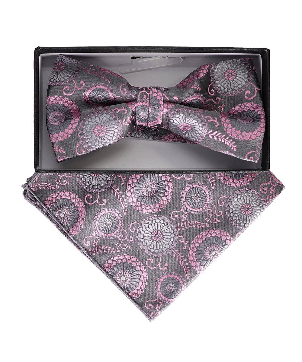 Vittorio Farina Floral Designer Bow Tie & Pocket Square - BH - D - 23054 - Classy Cufflinks