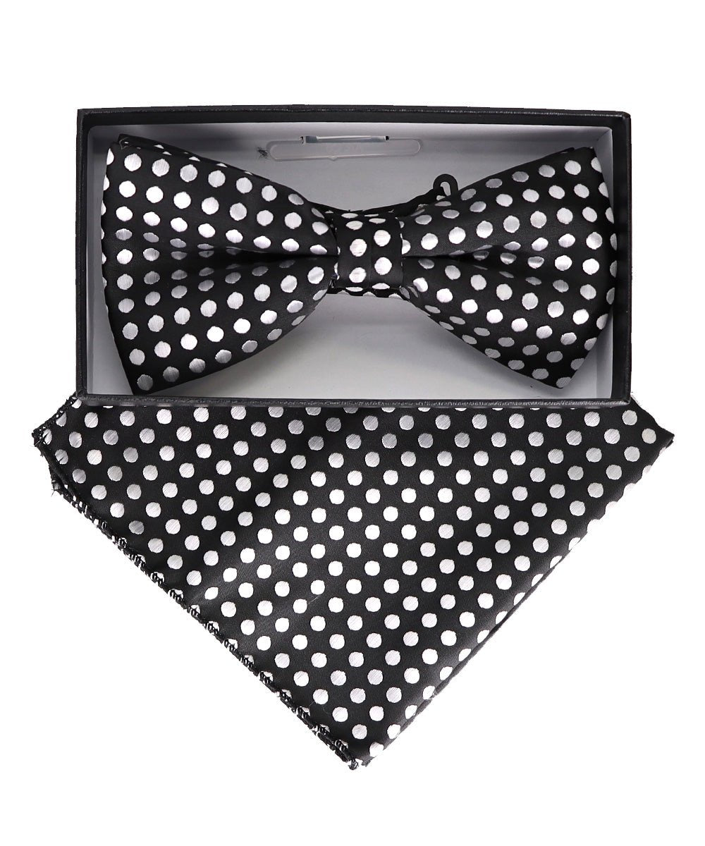 Vittorio Farina Geometric Designer Bow Tie & Pocket Square - BH - D - 23069 - Classy Cufflinks