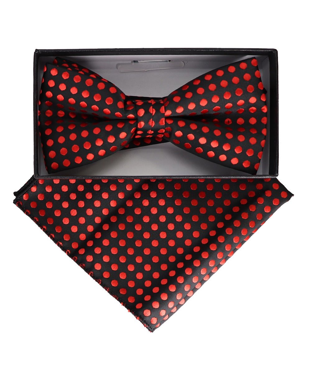 Vittorio Farina Geometric Designer Bow Tie & Pocket Square - BH - D - 23071 - Classy Cufflinks