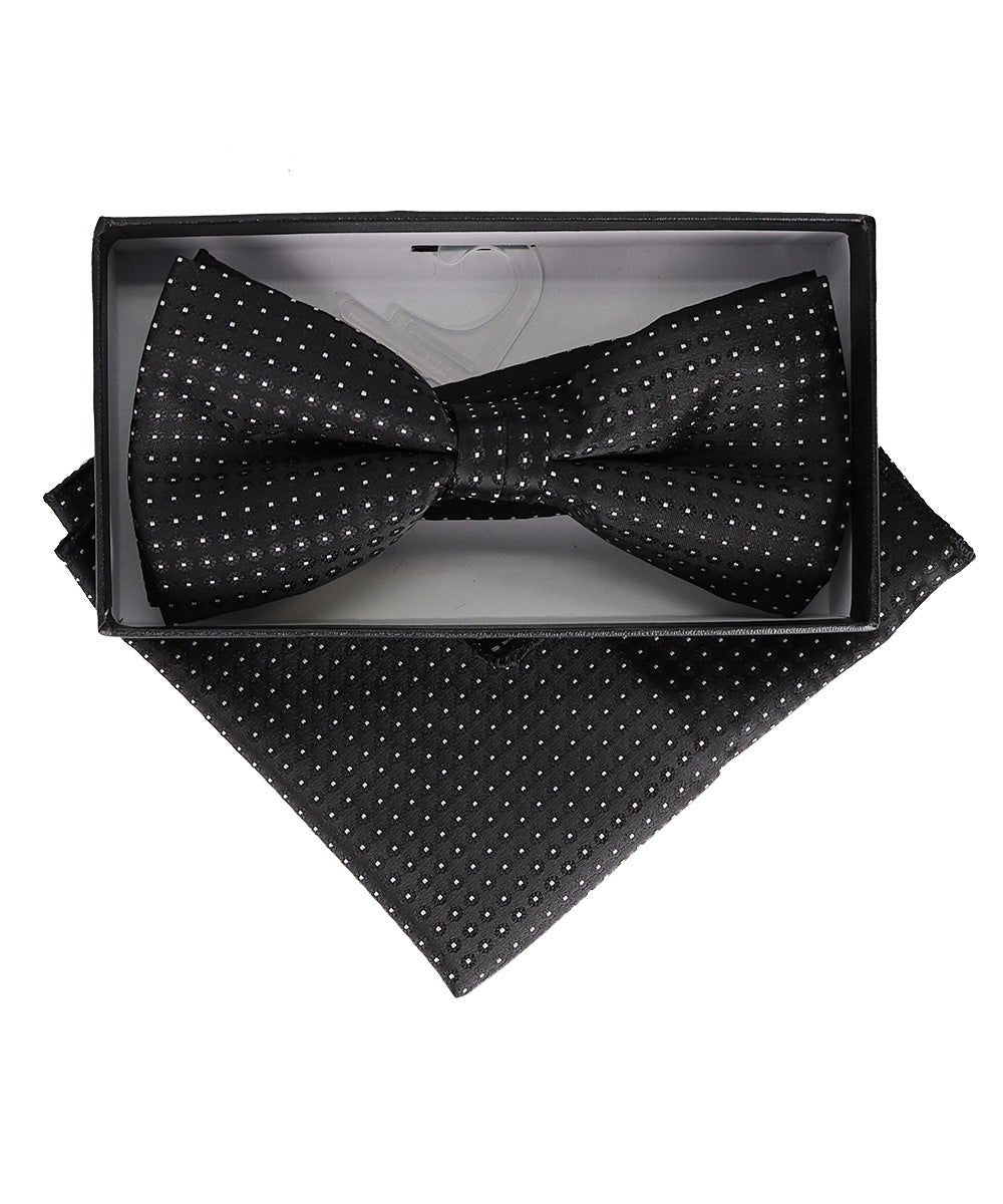 Vittorio Farina Geometric Designer Bow Tie & Pocket Square - BH - D - 23075 - Classy Cufflinks