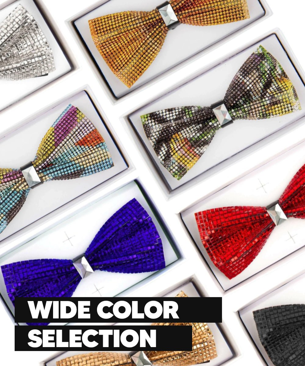 Vittorio Farina Crystal Bow Tie - brs - 03 - Classy Cufflinks