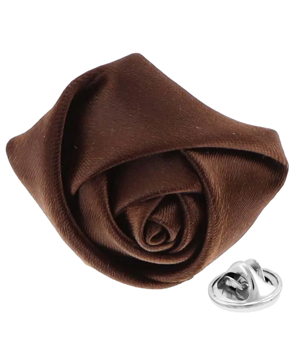 Vittorio Vico Unisex Satin Rose Bud Flower Lapel Pin