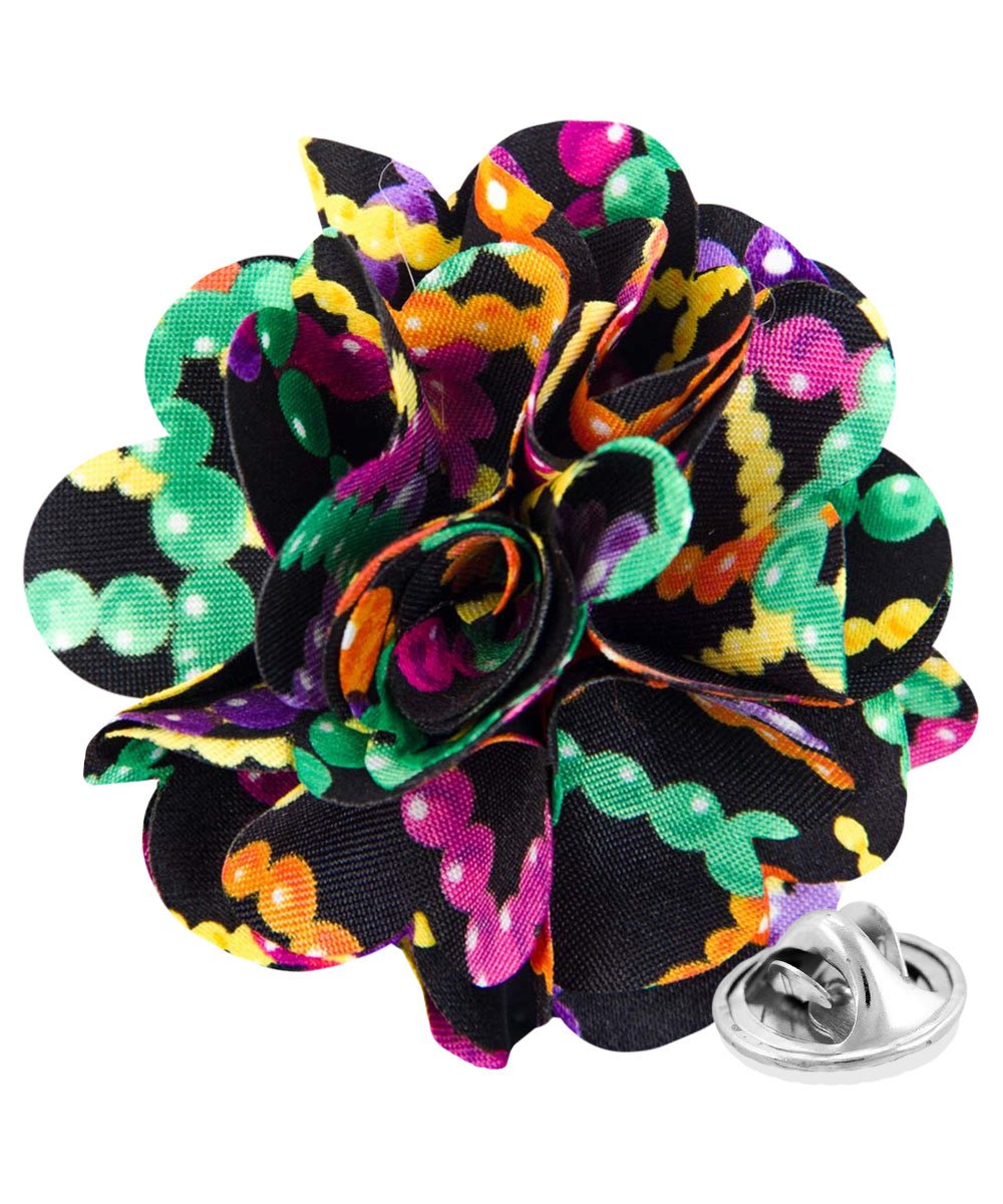 Vittorio Vico Men's Formal Mardi Gras Flower Lapel Pin - LAPEL - F - MARDI_143mardigrasbeads - Classy Cufflinks