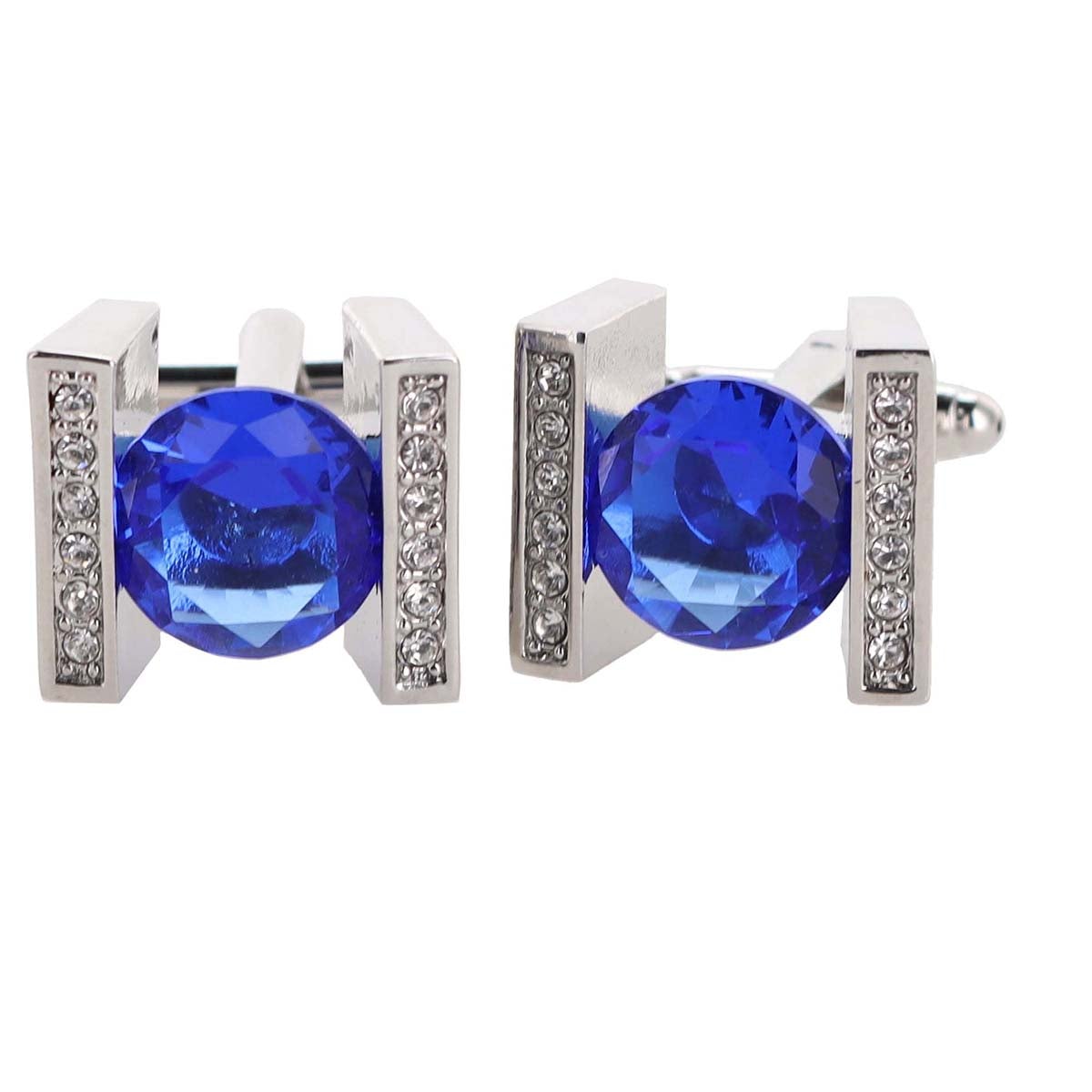 Blue Sapphire Crystal Cufflinks