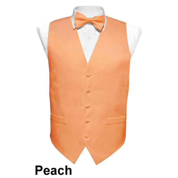 Vittorio Farina Solid Satin Vest Set (Peach Back) by Classy Cufflinks